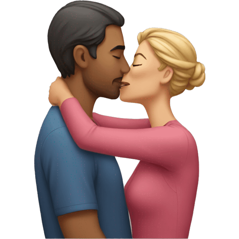 man kissing woman emoji