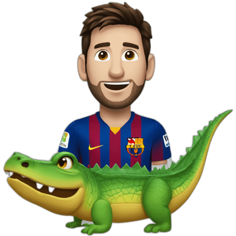 messi en un cocodrilo emoji