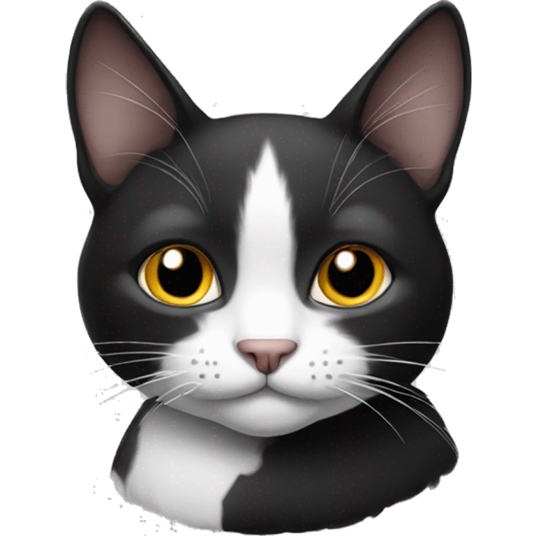 an old black and white cat emoji