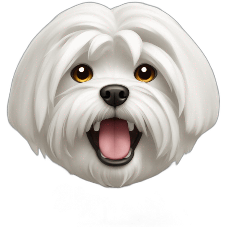 Maltese dog angry teeth emoji