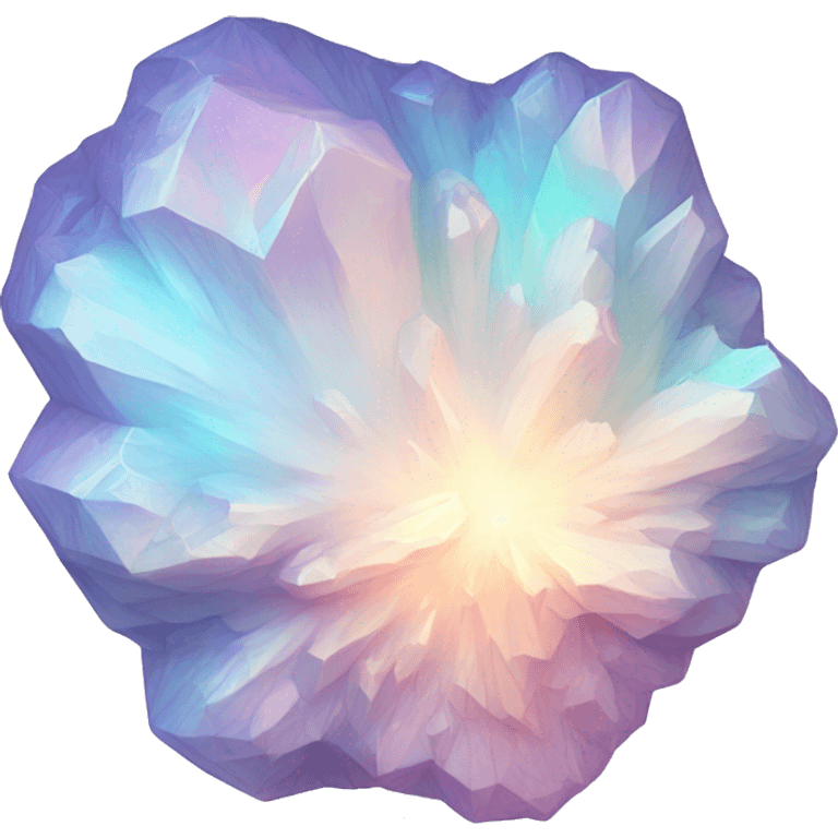 Pastel white iridescent nebula crystal cluster emoji