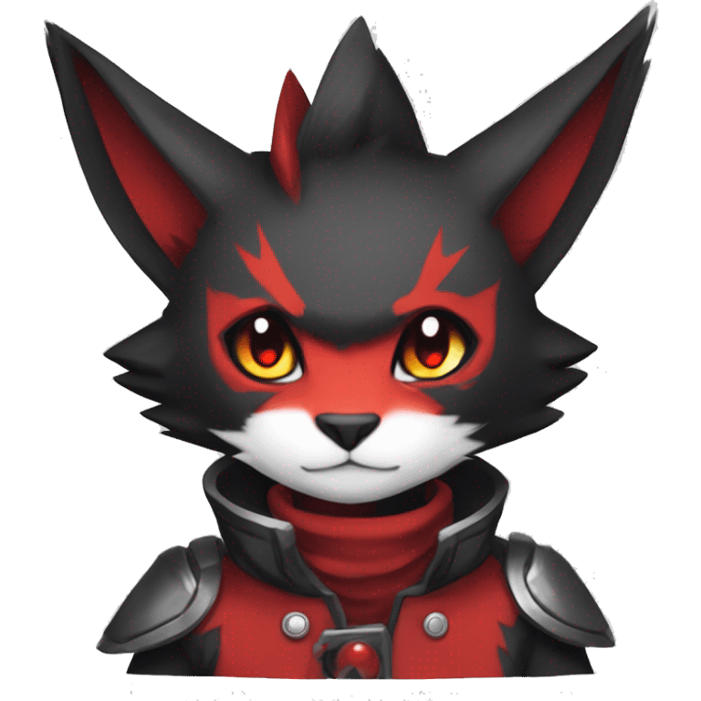 Black and Red Ethereal Cool Edgy Cute Anthro Zangoose Litten Fakémon emoji