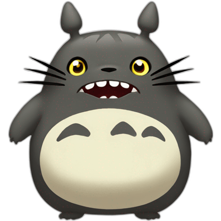 Angry dark Totoro emoji