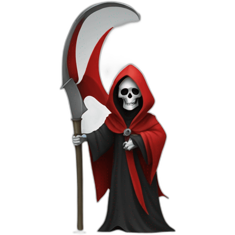 a grim reaper, wearing a red robe, holding a scythe emoji