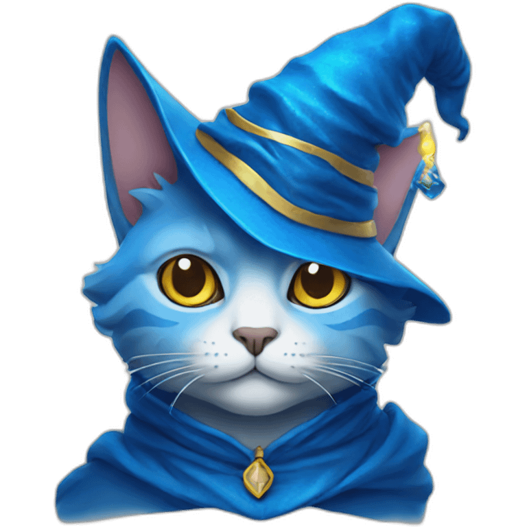 Blue wizard cat emoji