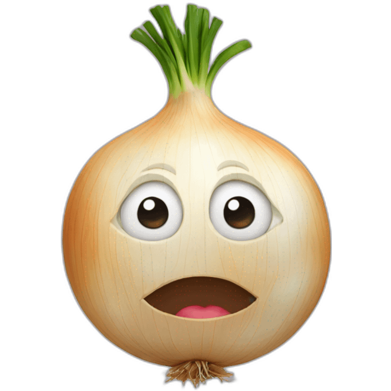 Onion with face emoji