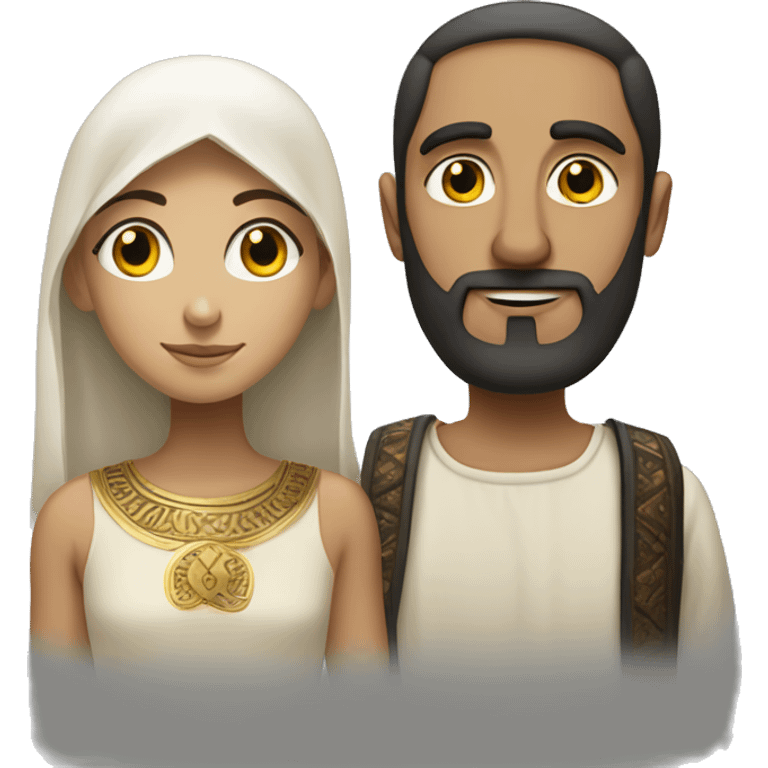 coptic girl and pale polish man  emoji