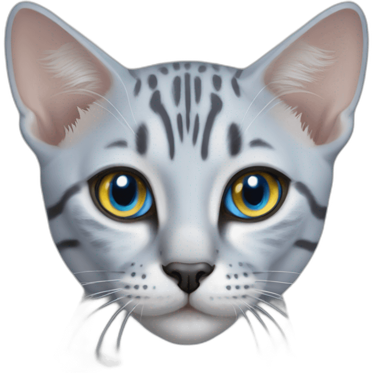 Egyptian Mau cat blue eyes emoji