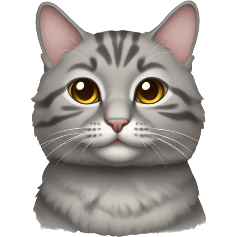 Gray lop-eared tabby cat emoji