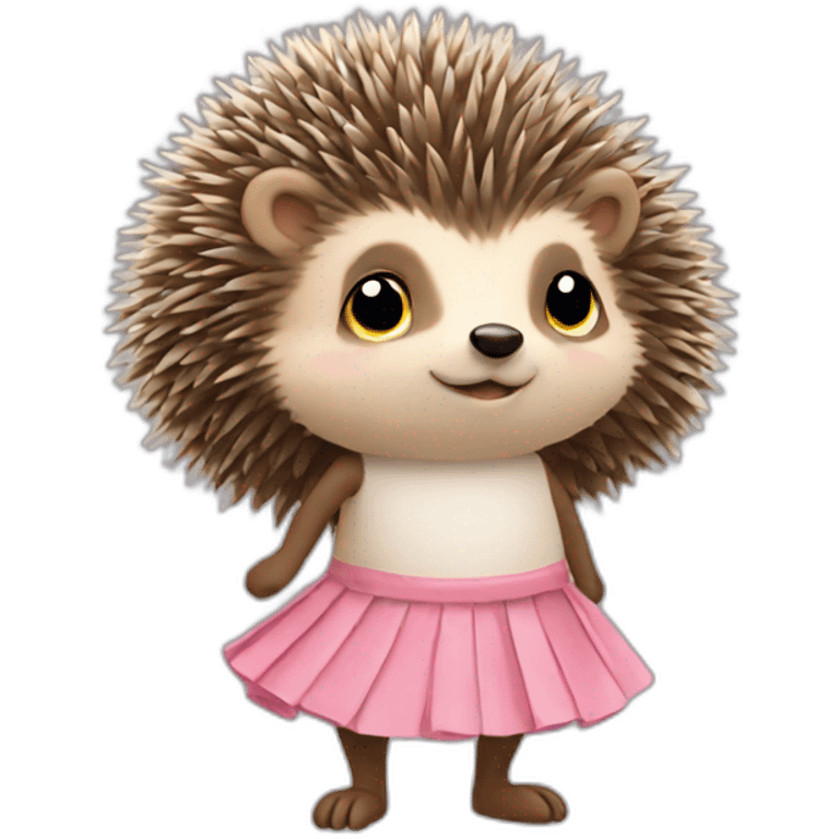 Hedgehog wearing a skirt emoji