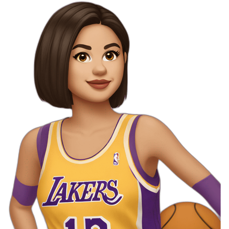 selena gomez in yellow lakers jersey emoji