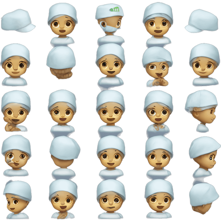 Baby with hospital hat emoji