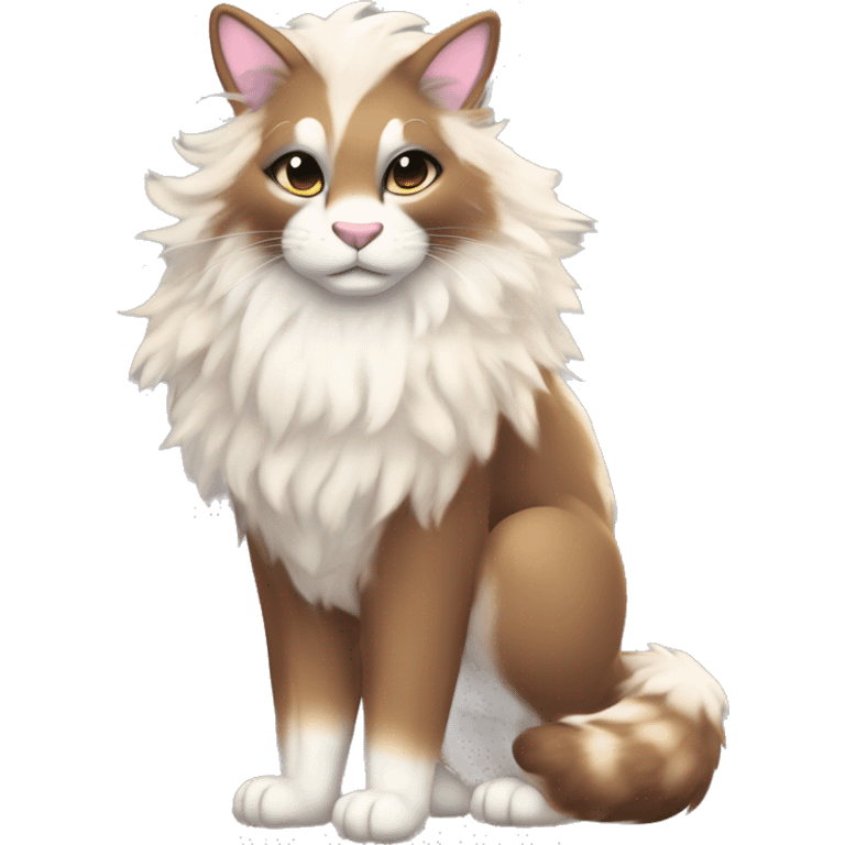 Furry, sparkle, iridescent, colorful, pastel, edgy, cool, fantasy beautiful, brown, beige, white, divine, godly, angelic, animal, anthro, full body, fursona, feline emoji