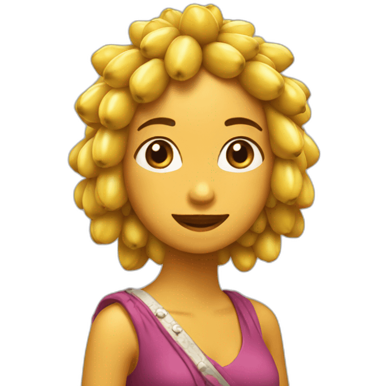 Chica con corona de olivas emoji