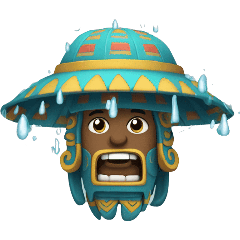 Tlaloc raining emoji