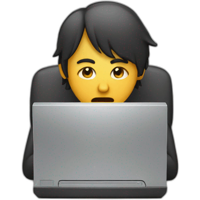 UPSET PERSON ON A COMPUTER emoji