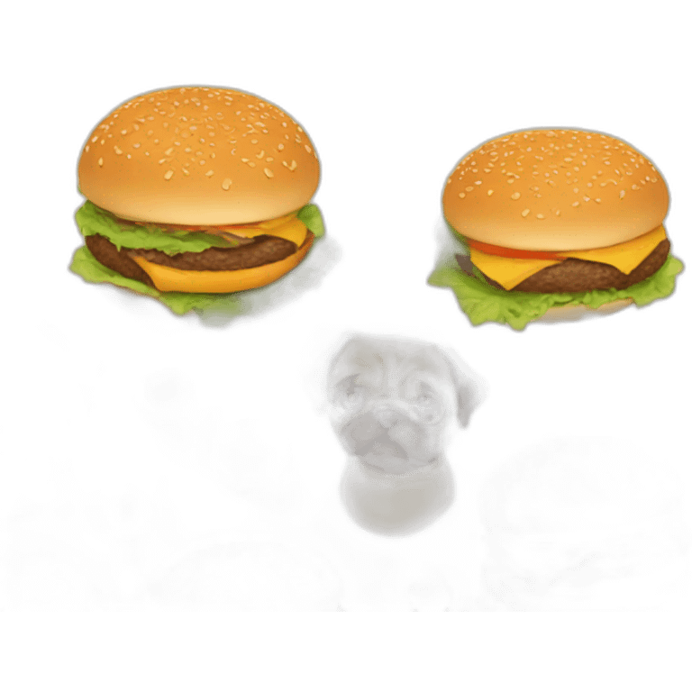 Pug with burger emoji