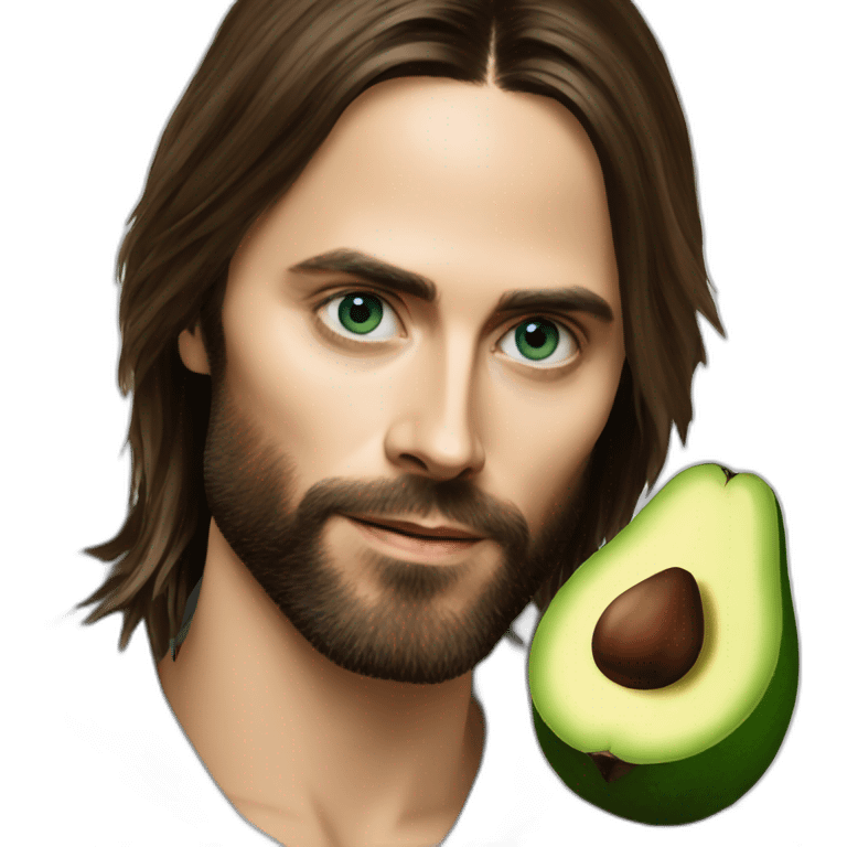 Jared Leto with an avocado emoji