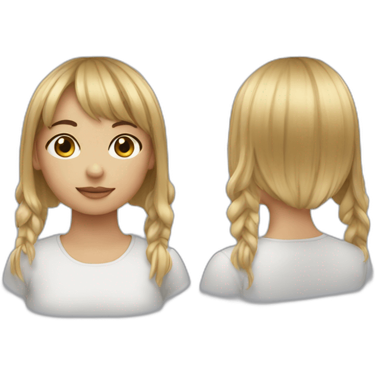 Girl with cortain bangs emoji