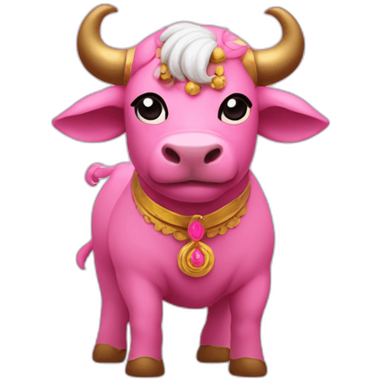 Yamraj on a cute pink bull emoji