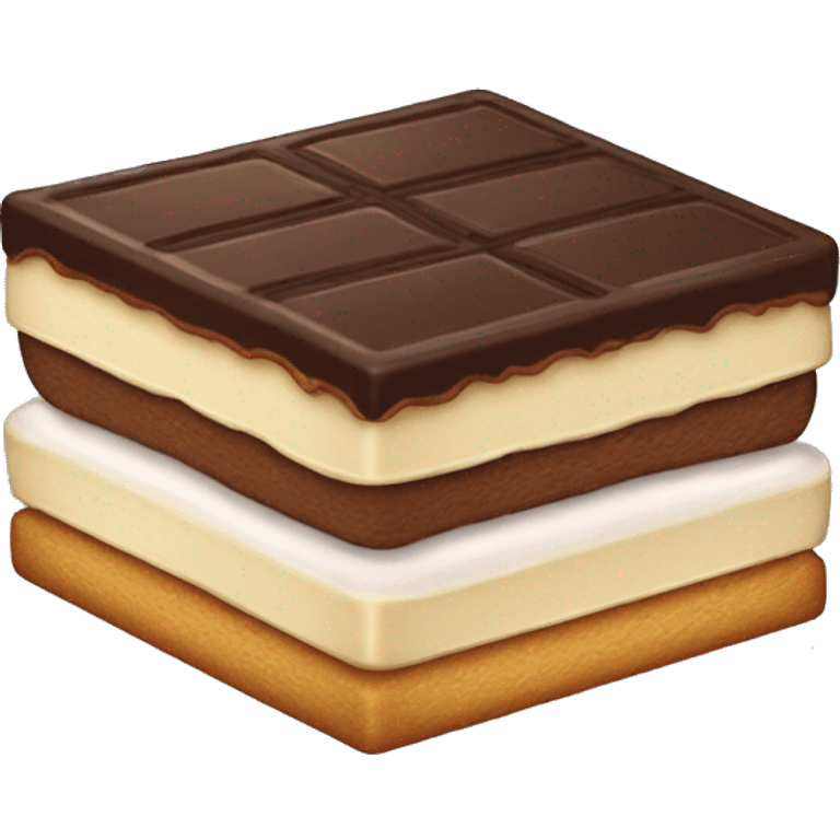 Ice cream sandwich rectangular with top half chocolate bottom half vanilla  emoji