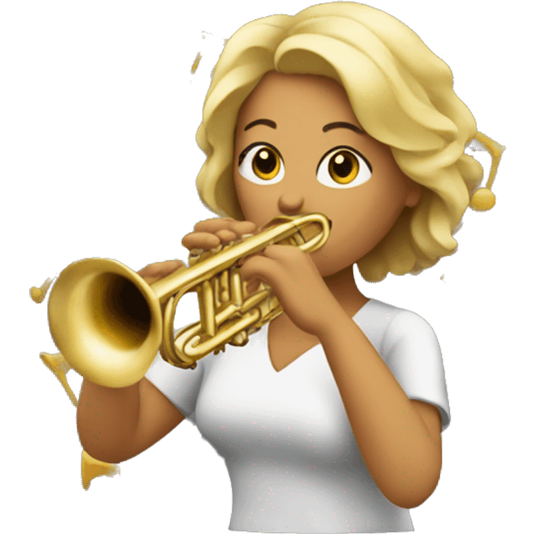 Woman playing the trumpet emoji