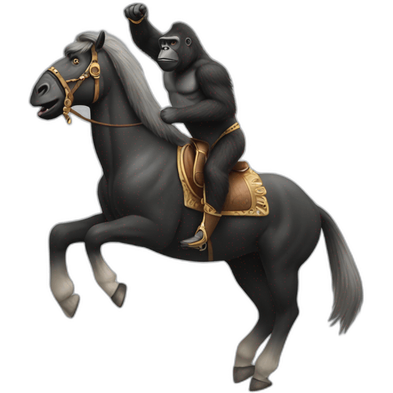 Gorilla riding a horse magically emoji