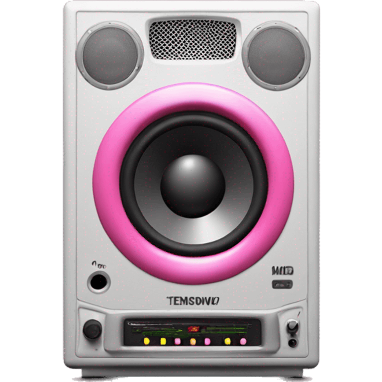 recording studio monitor with 2 woofersc, pink colour  emoji