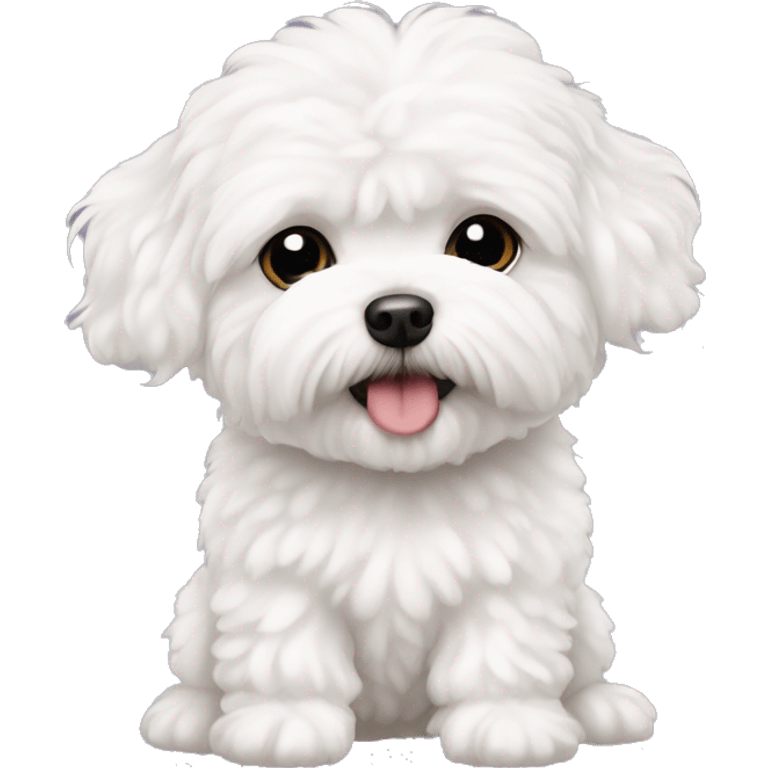 maltipoo white cute fluffy dog  emoji