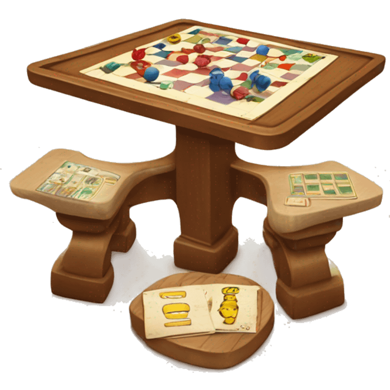 table with a board game on it  emoji