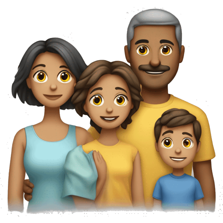 Familia de 5 personas 2 chicos 1 chica un padre y una madre emoji