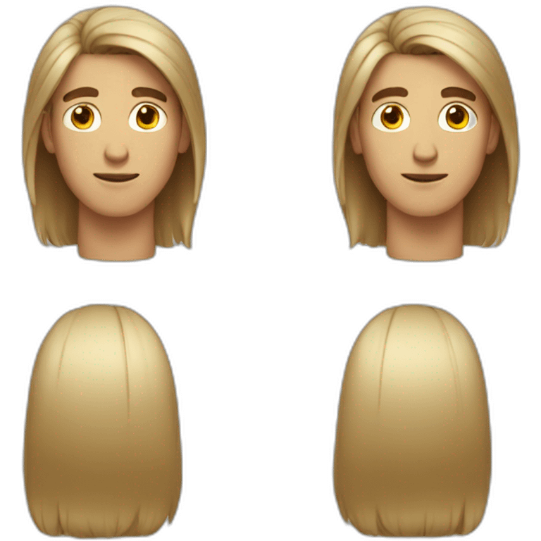 middle part hair guy emoji