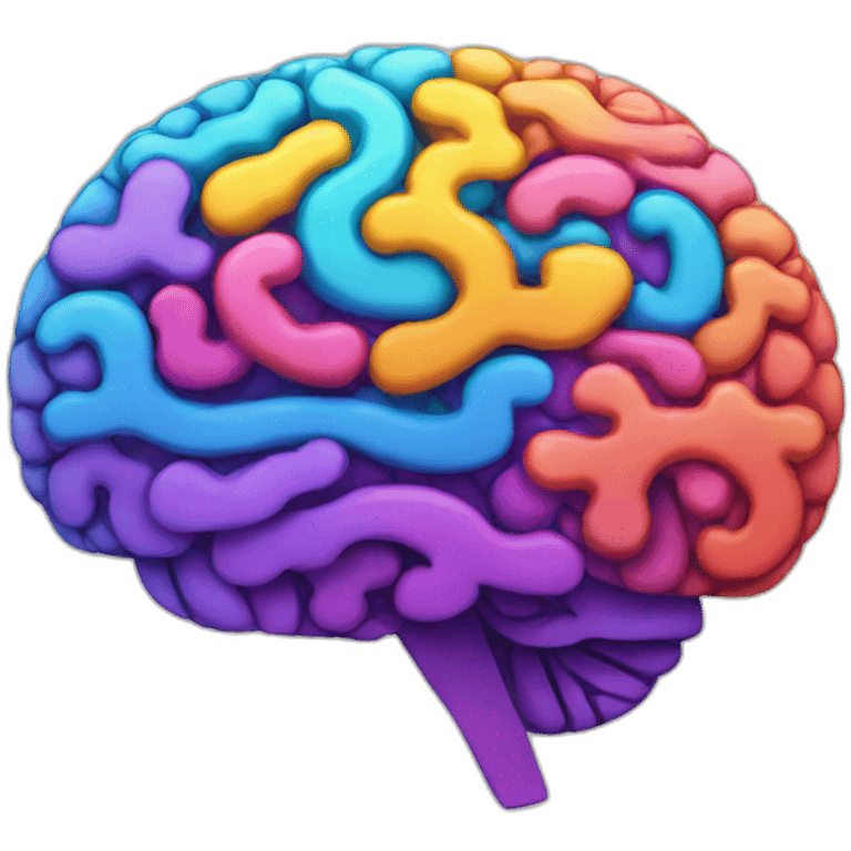 Colorful brain flat emoji