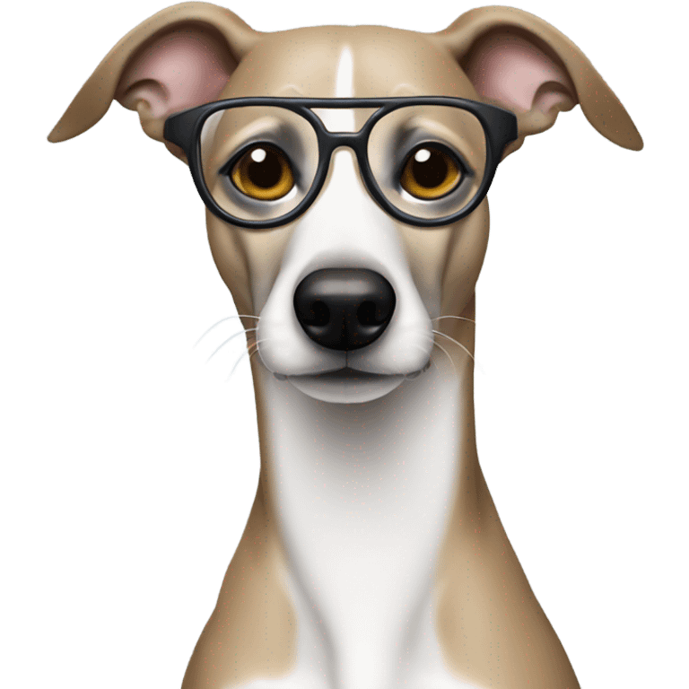 Whippet wit glasses emoji