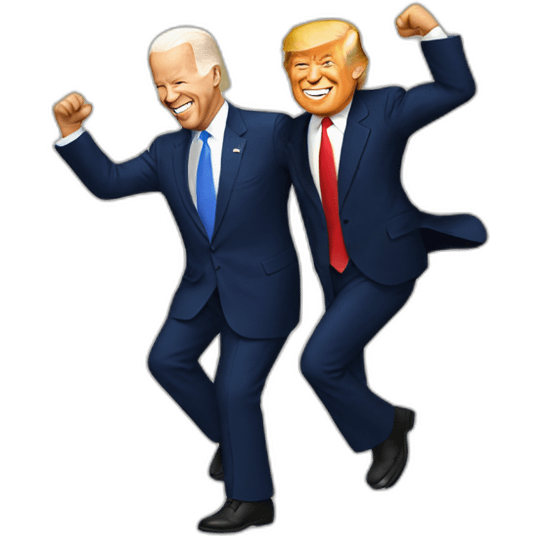 Biden dancing whit trump emoji