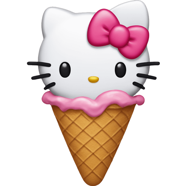 hello kitty eating ice cream  emoji