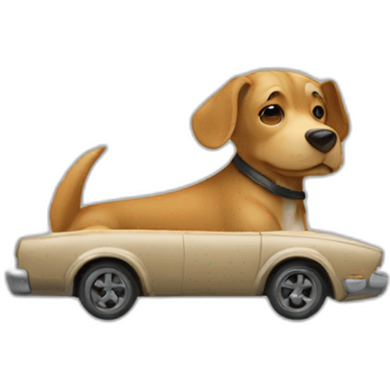 Un chien qui conduit  une voiture emoji