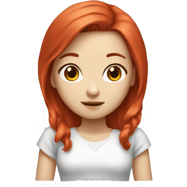 girl with red hair and white skin asian emoji