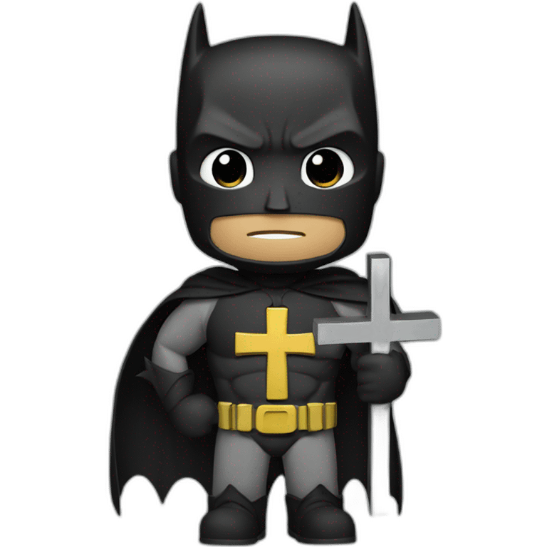 Batman holding a cross. emoji