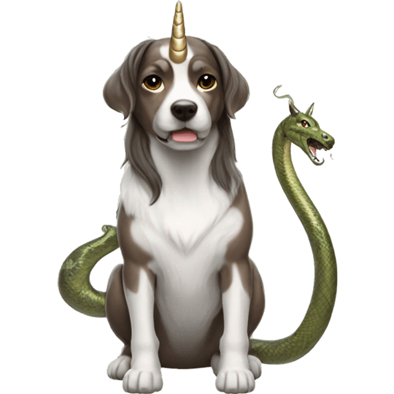 Half dog half unicorn and snake  emoji