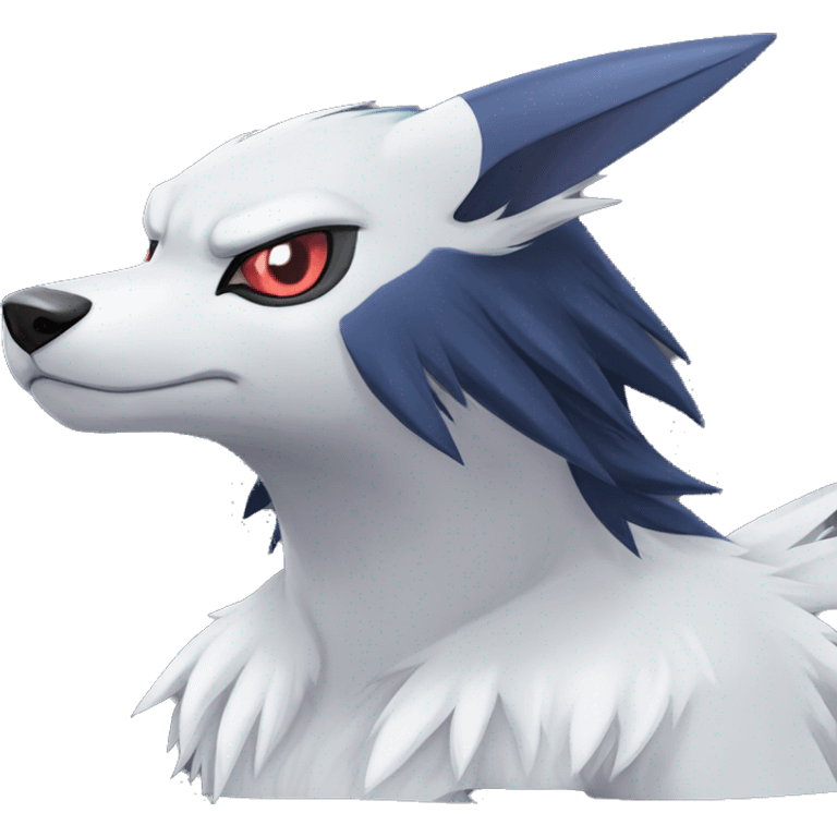 Cool Edgy Nargacuga-Absol-Sneasel-Quilava with a collar on, full body emoji