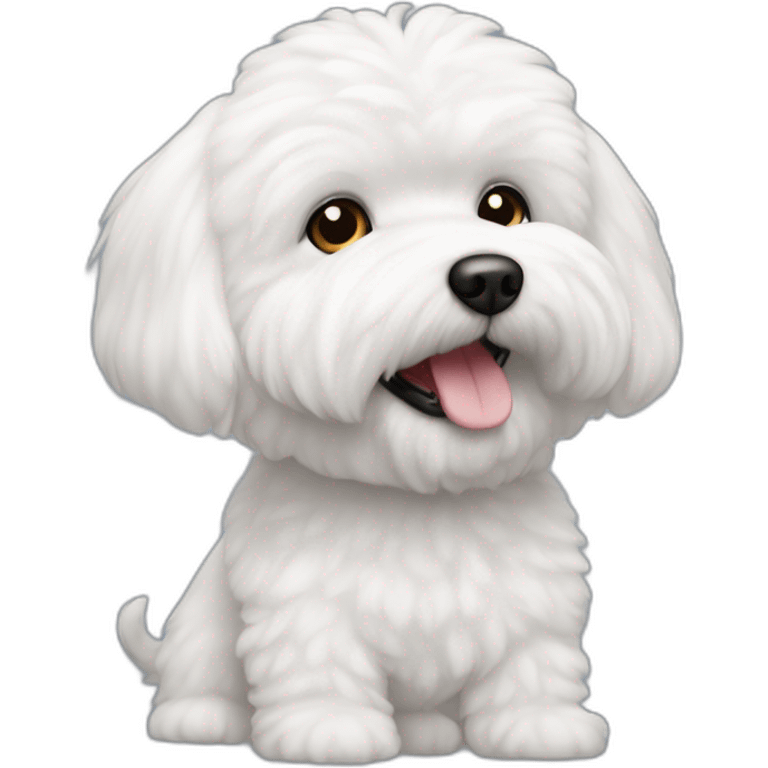 bichon frise, white fur, dog emoji