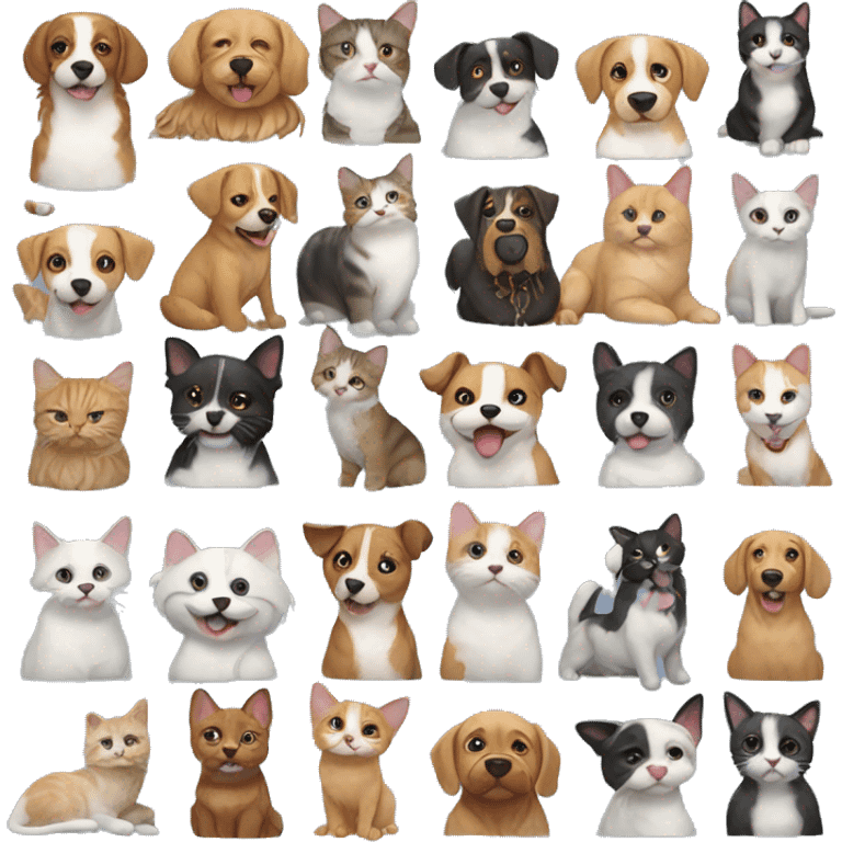 many lovely cats and dogs emoji