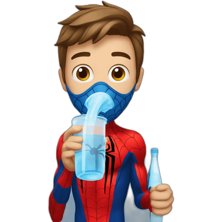 spiderman drinking water emoji