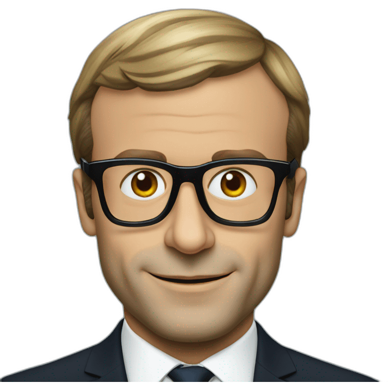 Emmanuel macron wearing star glasses emoji