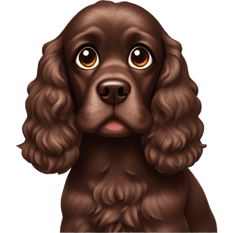 Chocolate cocker spaniel  emoji