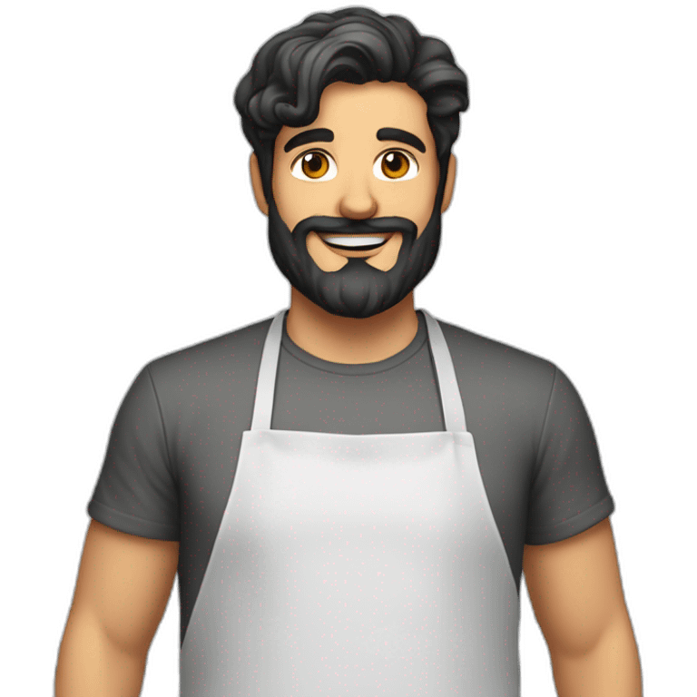 30 year old Male pizza baker with dark hair and beard emoji