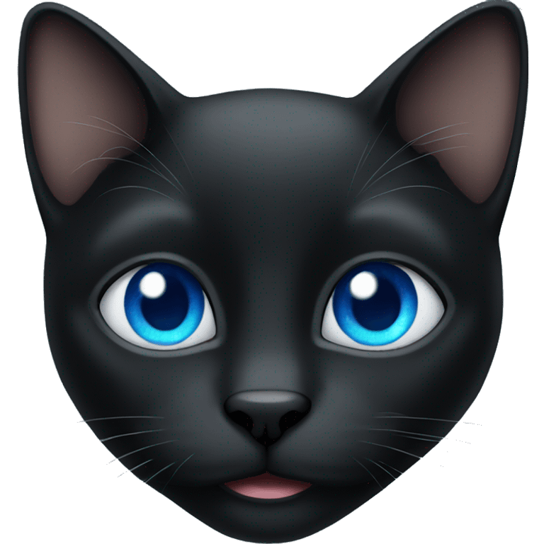 Black cat with blue eyes emoji