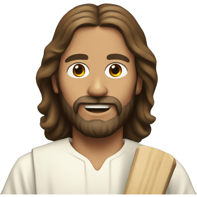 jesus wearing cricket emoji