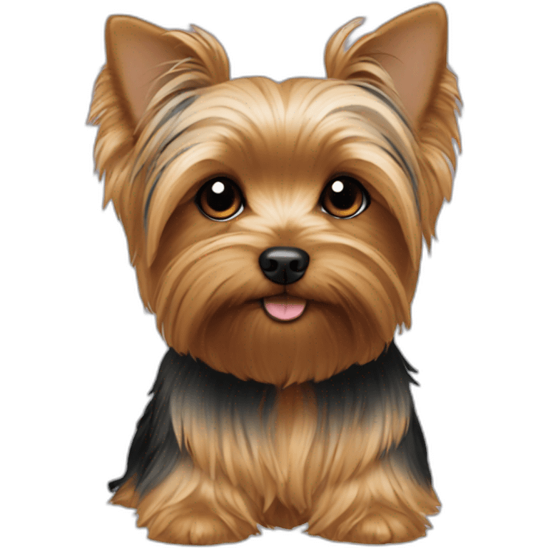 Yorkie with floppy ears emoji